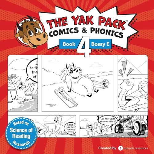 The Yak Pack: Comics & Phonics: Book 4: Learn to read decodable Bossy E words - Rumack Resources - Paperback